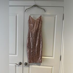 Boohoo Pink sequence dress. Size 4